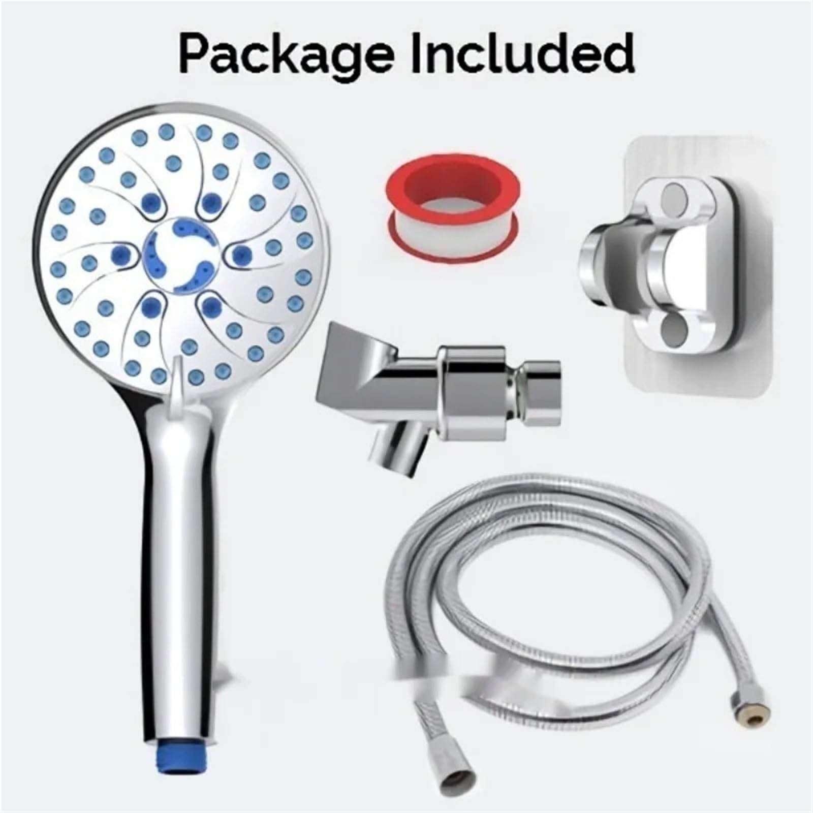 Cabezal De Ducha Cabezal de ducha mano con pistola rociadora 2 engranajes, Spa masaje 5, grifo lluvia alta presión Para BañO En Casa(Black)