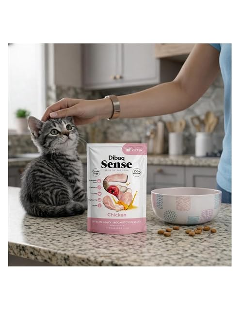 Foto 4 de 6 de DIBAQ Sense Cat Bites Grain Free, alimento Completo, bocaditos en Salsa para Gatitos, (1 ud x 100 gr) (Pollo)
