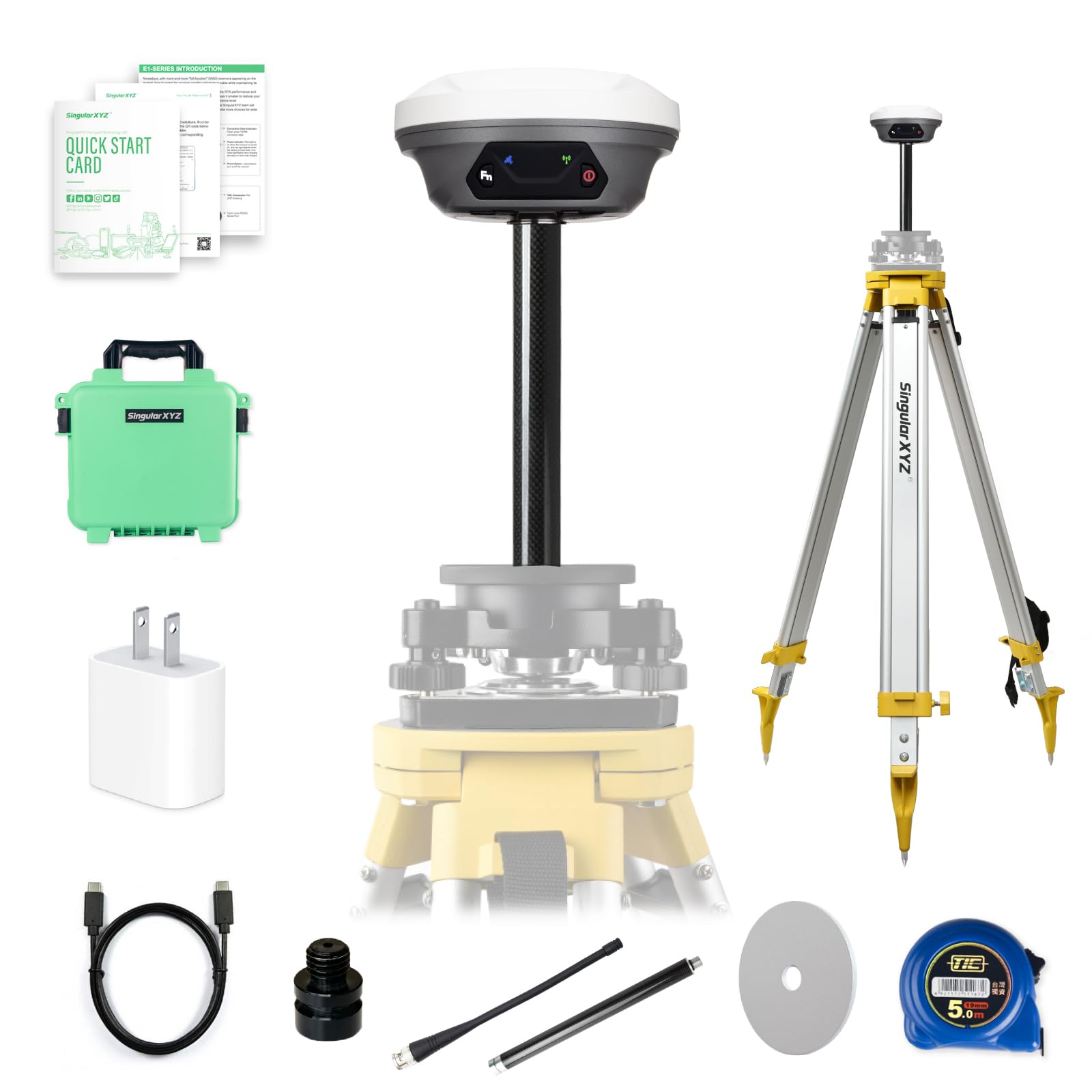 E1 Lite RTK Base Station - High Accuracy GNSS GPS Receiver for Surveying, Drone Mapping & RTK Rover, FCC Certified, Compatible with Third-Party GNSS RTK Receivers (Include Tripod)