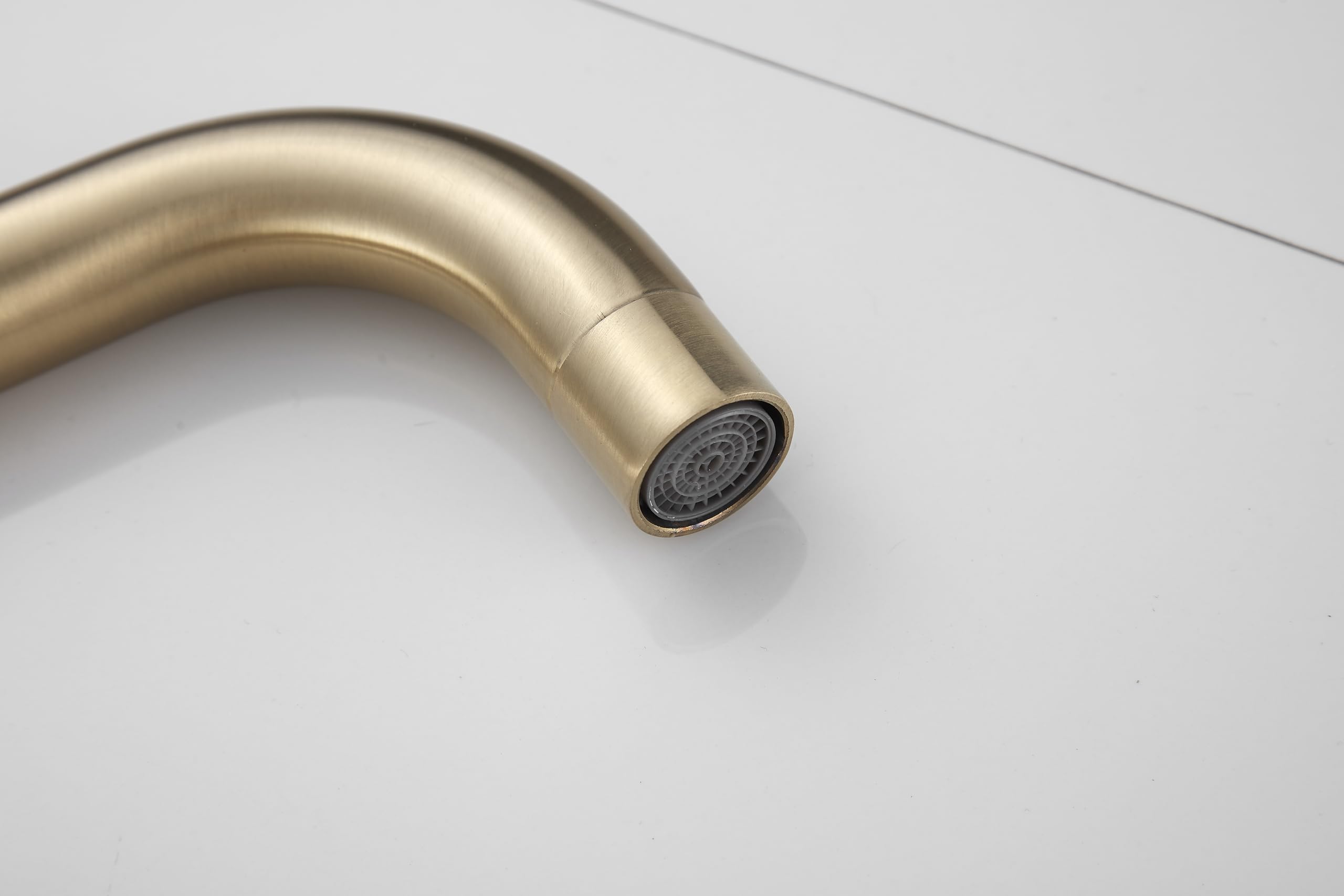 Home Range Modern U-Shaped Kitchen Sink Tap, Durable Brass Kitchen Mixer Tap with Brushed Gold Finish & 360° Swivel - Image 2