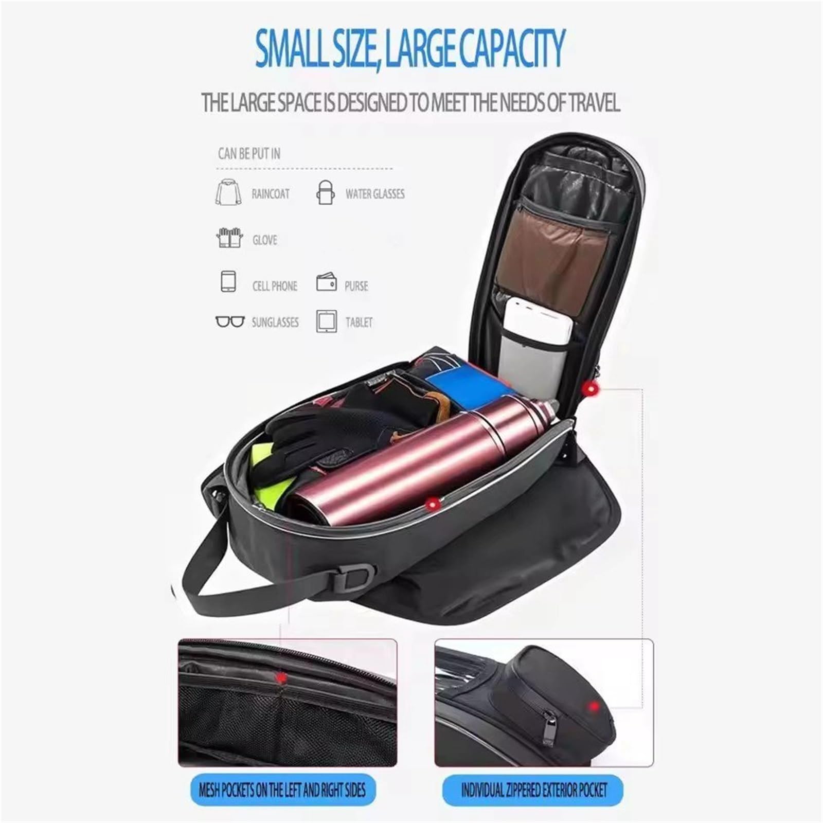 Sacoche Réservoir D'essence Étanche Grande Capacité Moto pour Trident 660