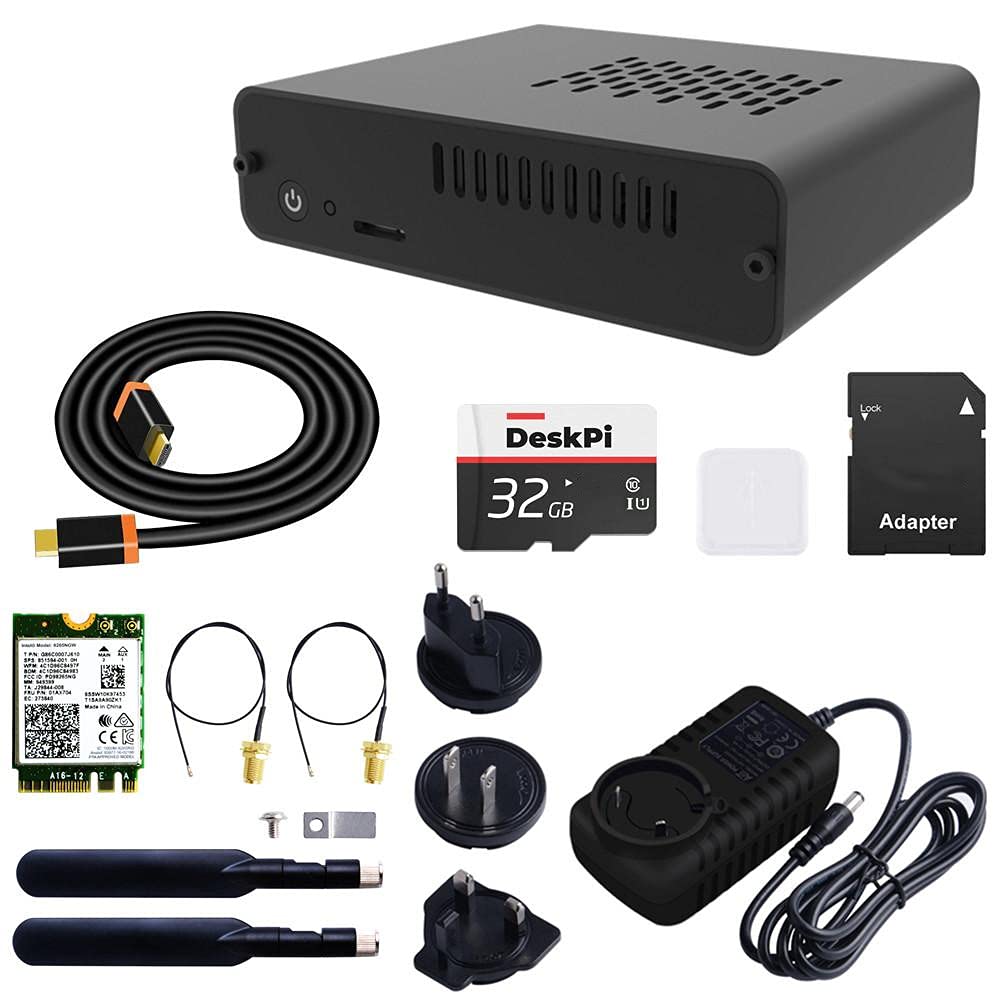 GeeekPi Jetson Nano Case, DeskPi Nano with Cooling Fan Heatsink & 32GB Card & 4K HDMI Cable for NVID