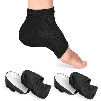 2 Pairs of Invisible Height Max Socks Set Silicone Insoles to Increase Height Breathable Gel Insoles for Men and Women 2.5 cm + 3.5 cm Black