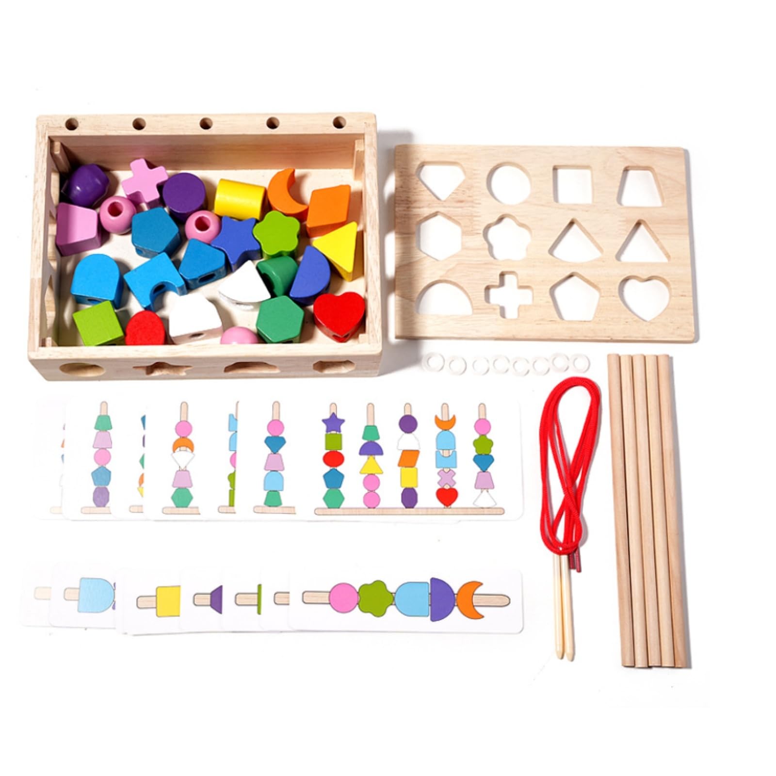 Gioco con Forme Geometriche in Legno | Educativo, Gioco pedagogico con Forme Geometriche, Didattico, per Casa, Stile B