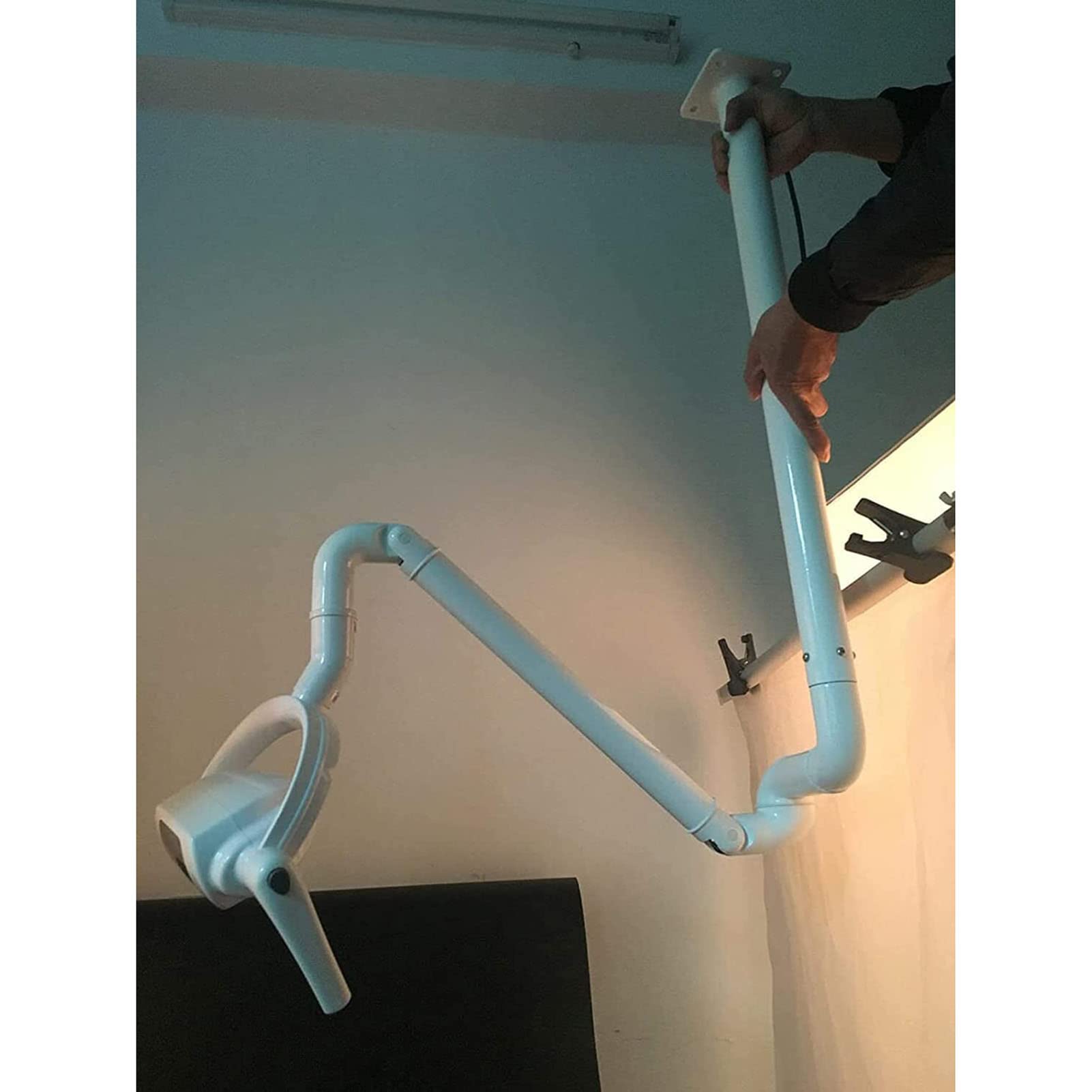 NYSJTYD Lámpara de Examen, Lámpara Dental sin Sombras Montada en la Pared, Lámpara de Exploración Quirúrgica Lente de 6 LED Montada en el Techo con Brazo para Examen Médico Quirúrgico