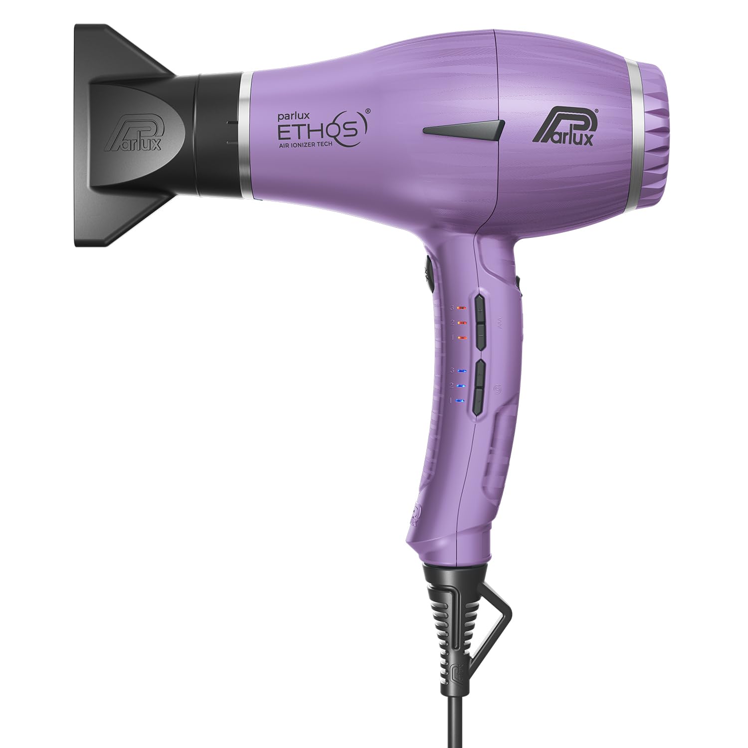 Parlux Ethos® Asciugacapelli Digitale Professionale con Ioni negativi, 9 combinazioni di Velocità e Temperatura, Cavo girevole brevettato, Potente e Leggero, Made in Italy, Colore Lilla
