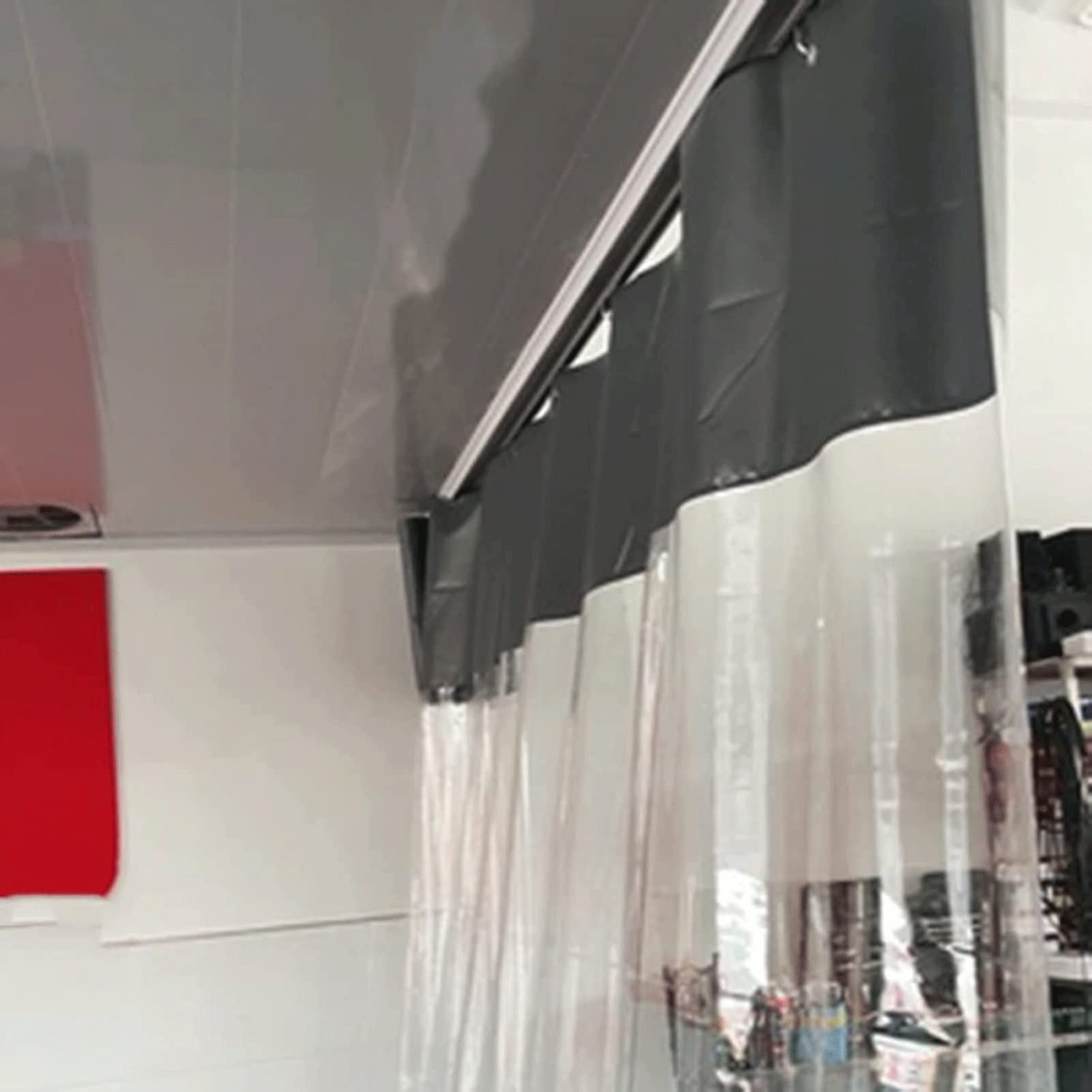 Transparente PVC Outdoor Trennwände Vorhänge Reißfeste Seitenteile mit Ösen für Pavillon und Pergola, Gartenzelt (1x2.5m/3.3x8.2ft)