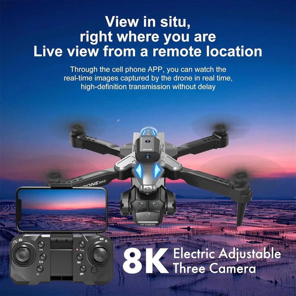 C,Single battery,składany dron z kamerą dla początkujących i dorosłych - czterokierunkowe omijanie przeszkód, obroty 360°, start/lądowanie jednym przyciskiem, obroty 3d
