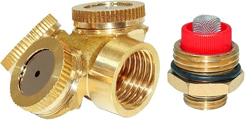 Miniatura 6 de beduan Rociador Mister Head 12" NPT Latón 4 Agujeros Manguera de Jardín Aspersores Riego Conexión de conexión con adaptador y filtro de malla