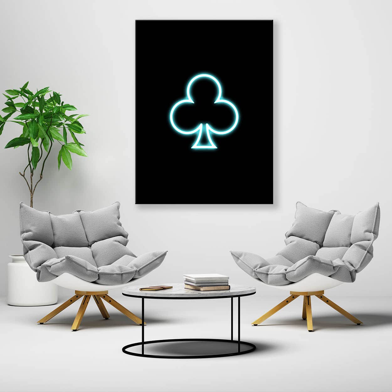 Amazon.com: Club Neon Canvas Art - Poker Playing Cards Suits Blue Home  Decor Print Poster Painting Small 12x16" / 1.5" | Sense Canvas: Posters &  Prints