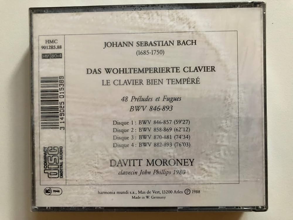 Bach: The Well-Tempered Clavier / Moroney - Amazon.com Music