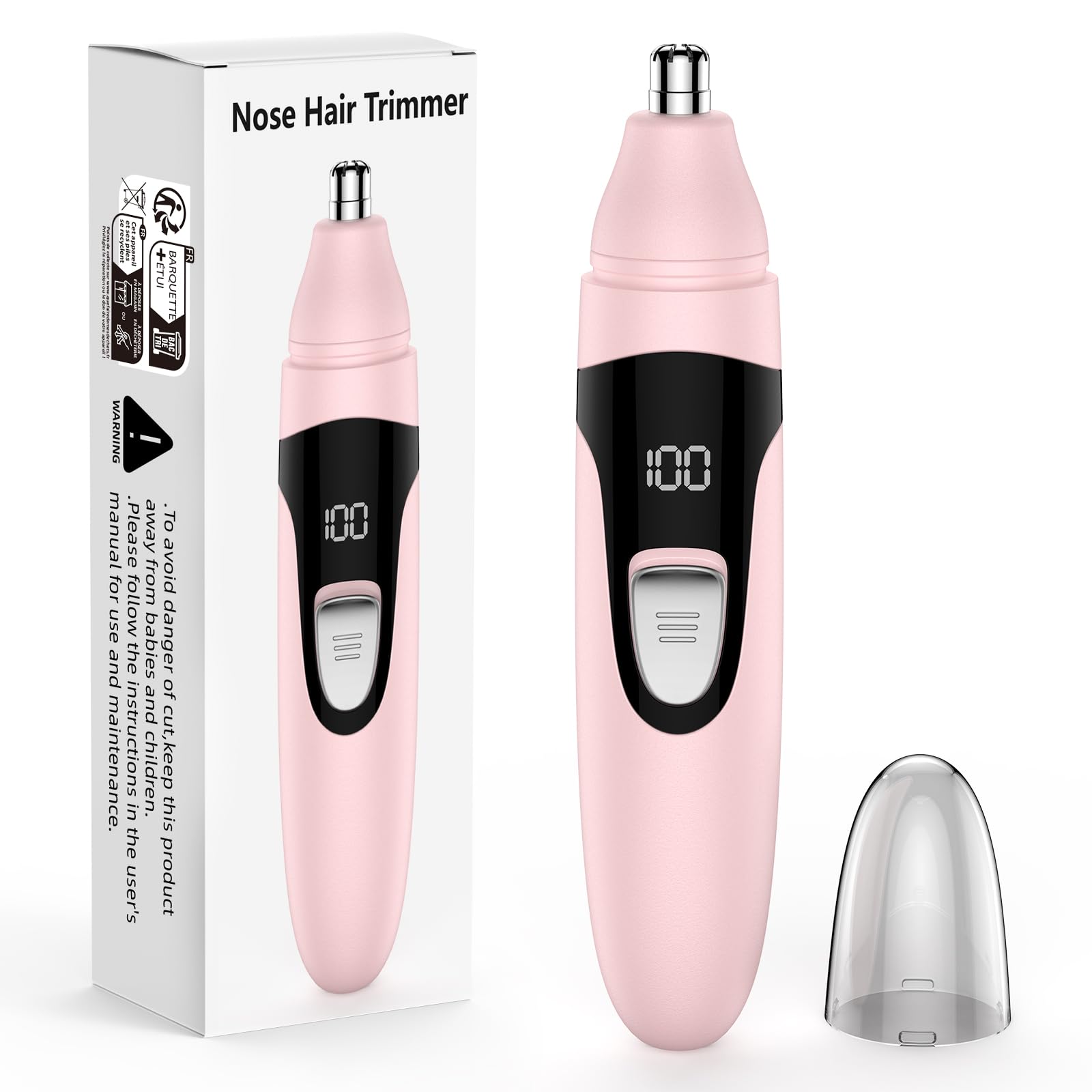 Nose Hair Trimmer Painless Ear and Eyebrow Trimmer for Men with Dual Edge Blades Rechargeable Light Indicator Easy
