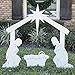 Teak Isle Outdoor Nativity Scene - Holy Family Yard Nativity Set. Made in USA, Durable Materials, Simple Assembly, Compact Storage. White. Solid Plastic.