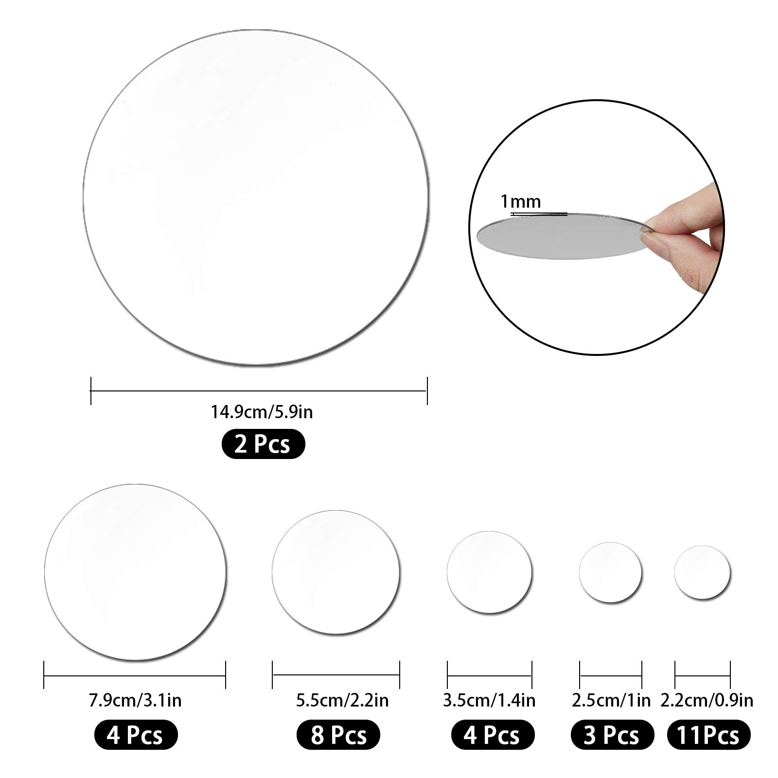 32 Stück Selbstklebende Spiegel Aufkleber - Acryl Spiegel Dekoration Für Wohnzimmer & Schlafzimmer