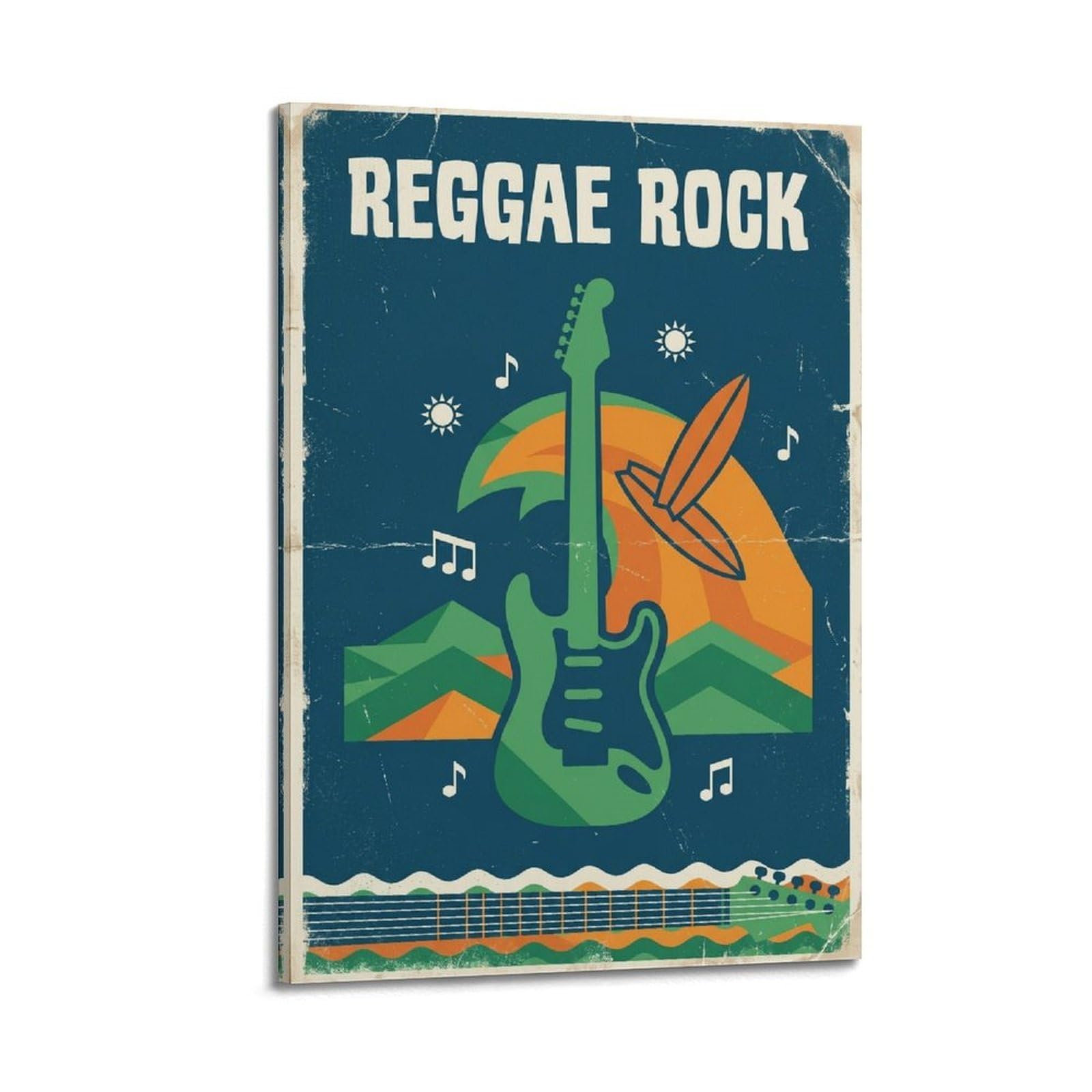 XKUGA Poster con stampa su tela con spiaggia tropicale, estate, surf, reggae, rock, moderna, decorativa, ideale per famiglia, grotta degli uomini, sala giochi, camera da letto di ragazzi e ragazze, 50