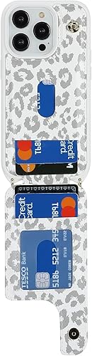 Miniatura 3 de Funda para iPhone 15 Pro Max con tarjetero para mujer, iPhone 15 Pro Max con correa, cordón cruzado, soporte de anillo, cierre a presión, bonitas