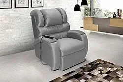 Poltrona do Papai Imperial Reclinável Motorizada - Suede Cinza