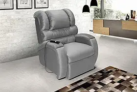Poltrona do Papai Imperial Reclinável Motorizada - Suede Cinza