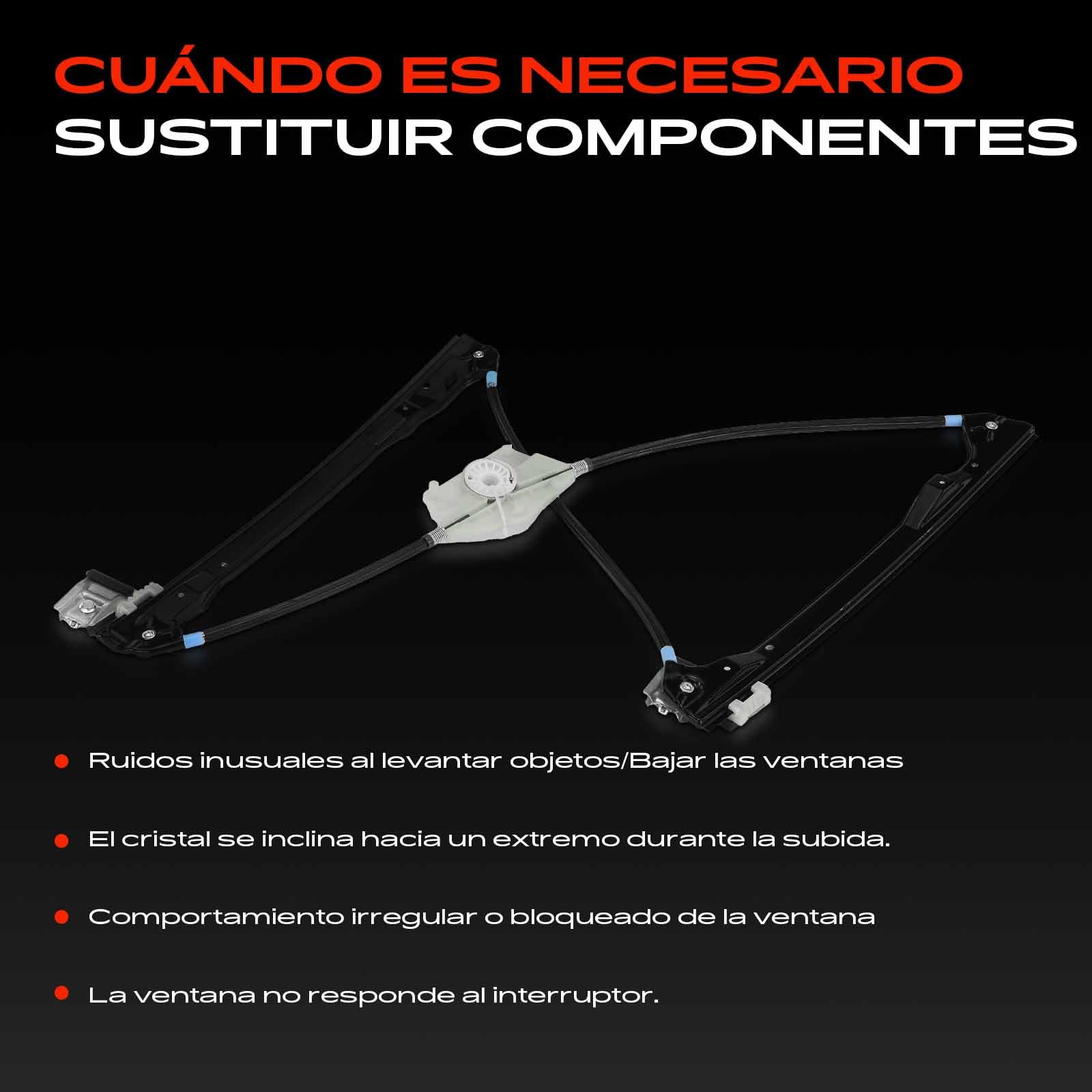 Frankberg Elevalunas eléctrico sin motor delantero derecho para Leon 1M1 Toledo II 1M2 Hatchback 4/5 puertas 1M0837462A