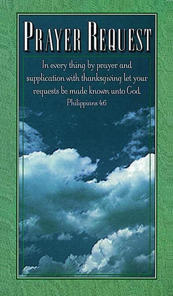 Pew Card Prayer Request pour les bancs d'église lors du culte dimanche