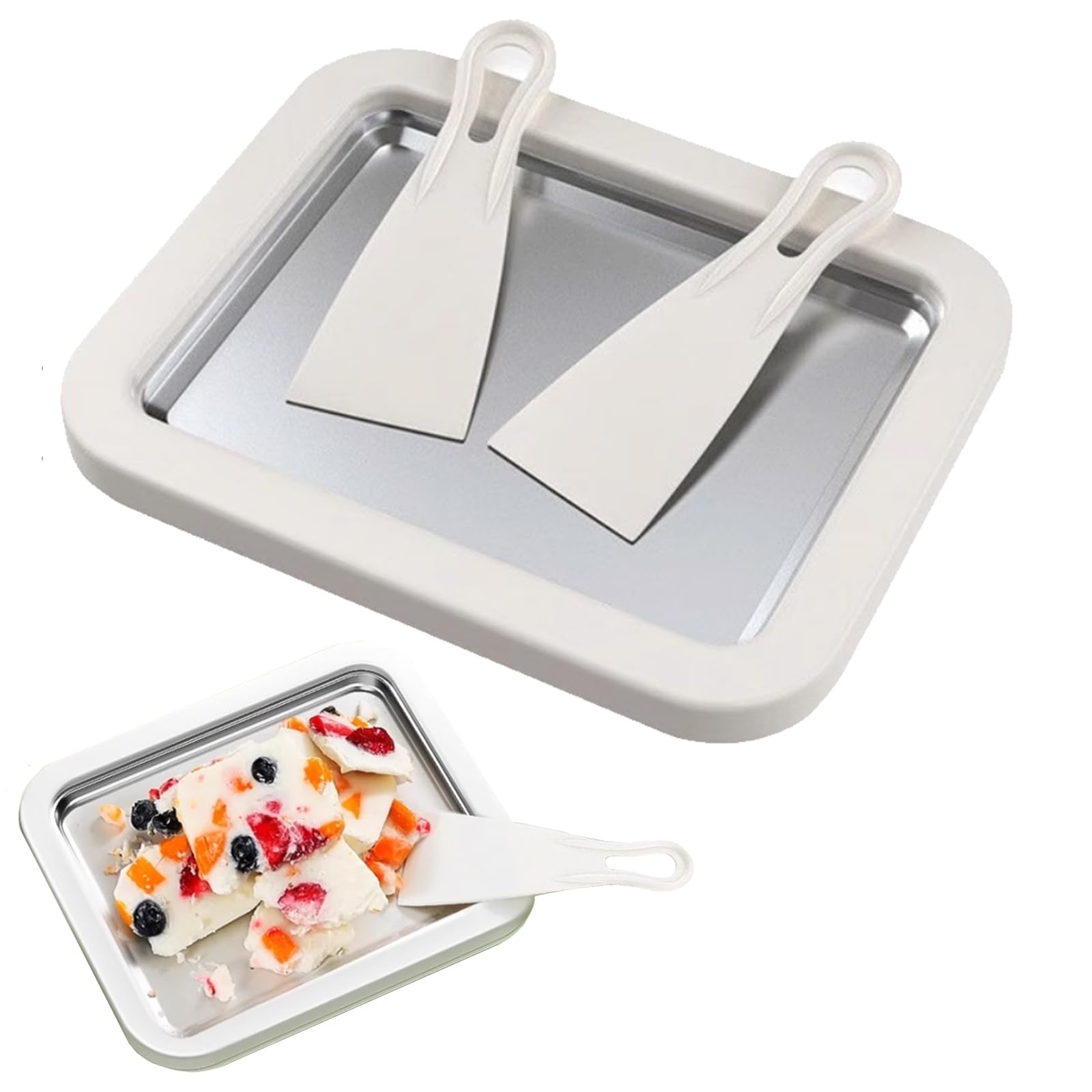 Rolled Ice Cream Maker 2026 New At Home Rolled Ice Cream Kit Stainless Steel Instant Freeze Plate with