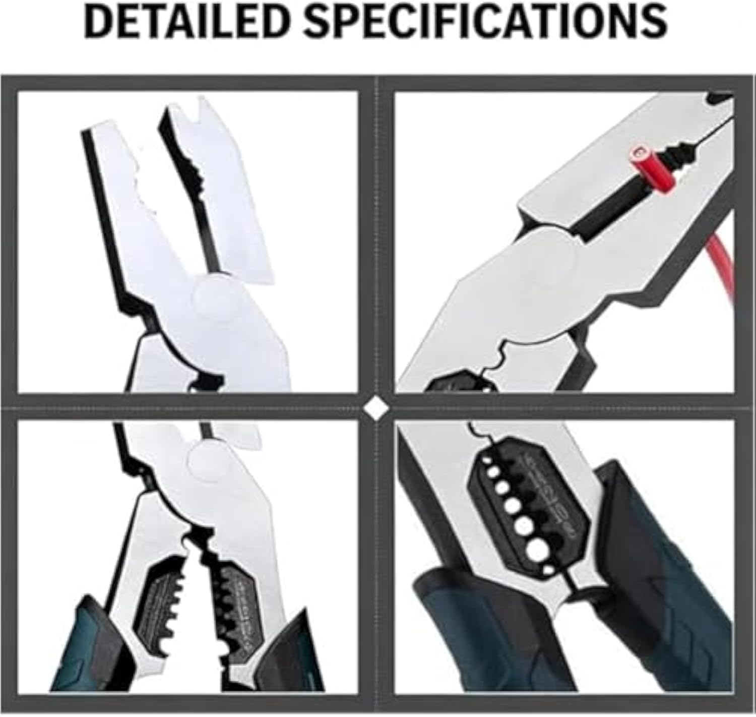 Industrial-Grade Multi-Function Cutting Pliers - Compound Action Leverage, 9-in-1 Multi-Functional Pliers Nail Puller/Wire Cutter/Stripper/Crimper, Heavy Duty Pliers Tool for Household Repair (2PCS)