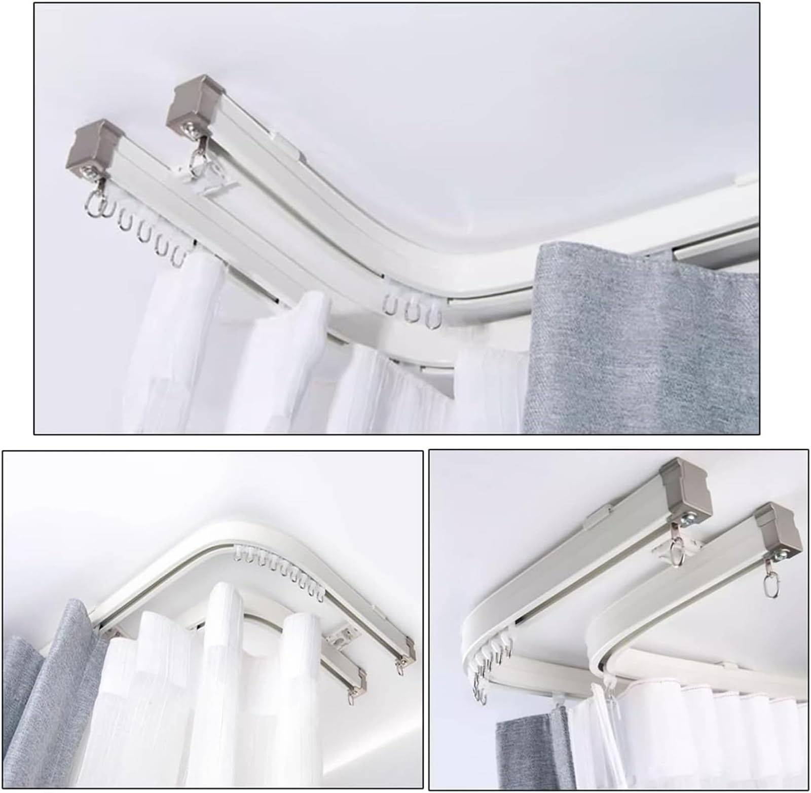 Zakrzywiona głowica prysznicowa montowana na suficie, stop aluminium 160 cm, zawiera akcesoria montażowe, idealna do przegród i pryszniców, konstrukcja wspornika sufitowego Sk