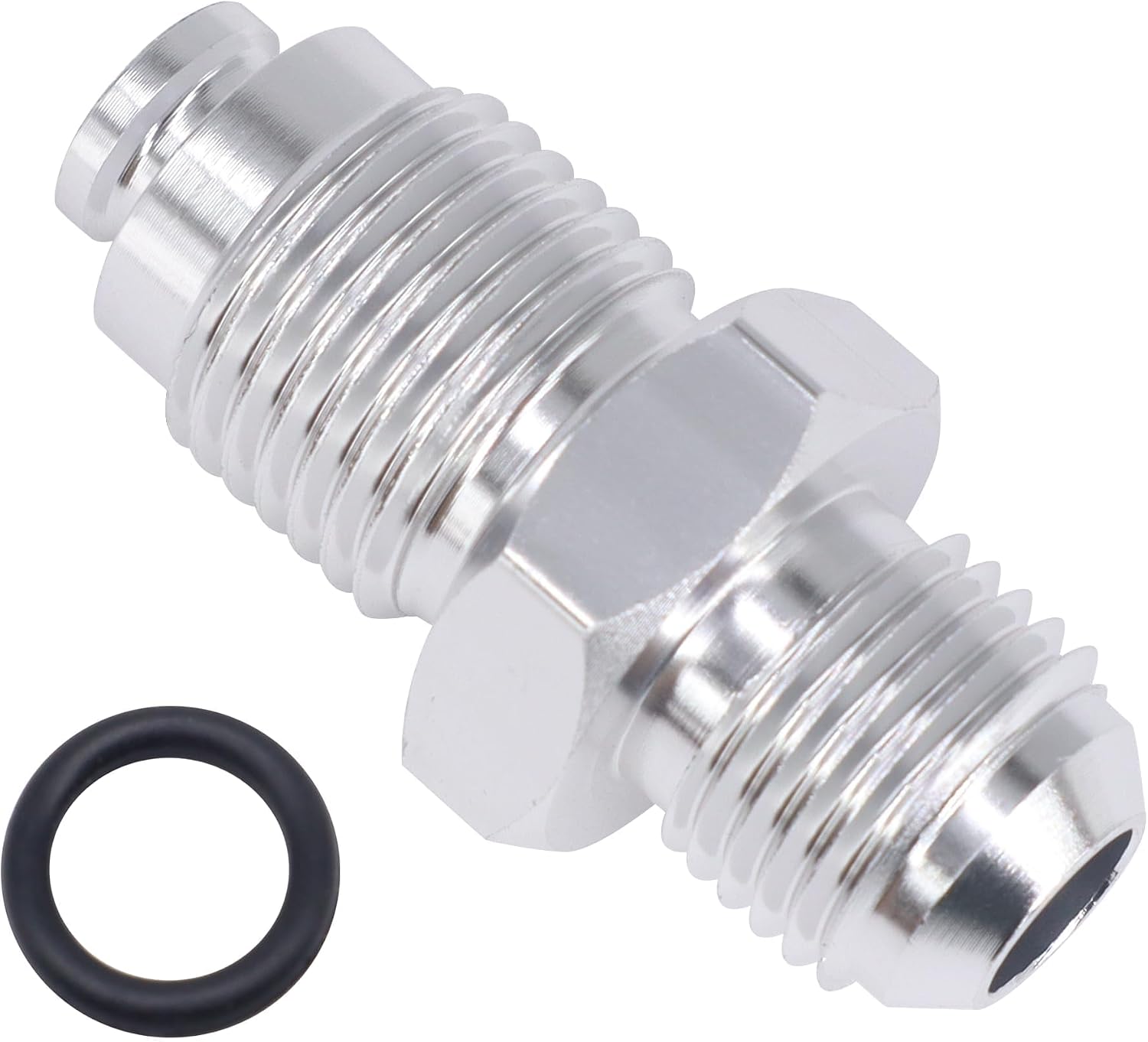 6an Male Flare to M16-1.5 O-ring Power Steering Adapter Fitting Thread Connector Fluid Bare Aluminum F06ANPSM1615