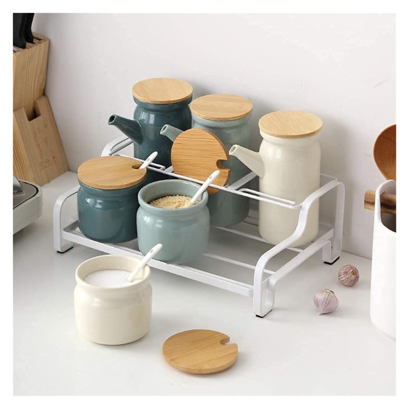 Set dispenser per olio e aceto, in ceramica, eleganti bottiglie per salsa di soia, wasabi, succo di sushi, contenitori perfetti per condimenti da cucina e sala da pranzo