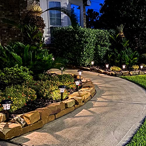 Solpex 6 Pack Solar Pathway Lights, Solar Powered Outdoor Lights, High Lumen Outdoor Solar Lights, Metal & Glass Garden Lights Waterproof For Patio, Yard Lawn And Garden (Warm White) #TOP6