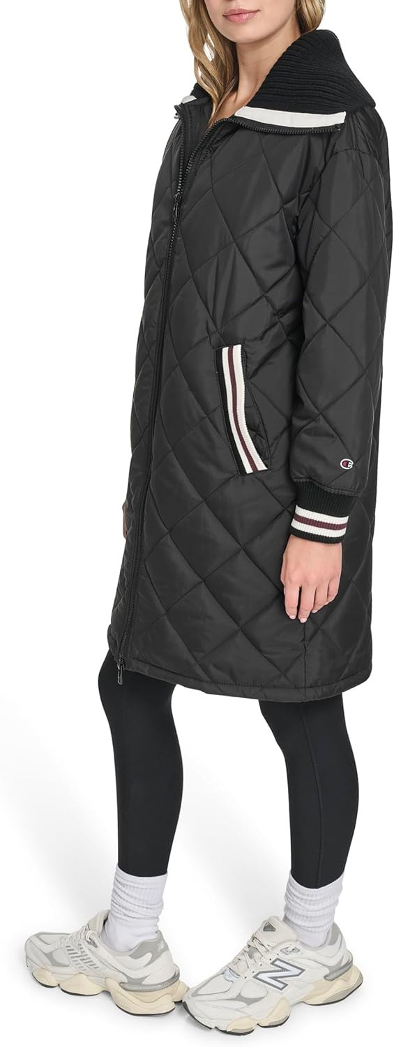Champion womens Mid-length Diamond Quilted Shawl Collar Jacket - Image 2