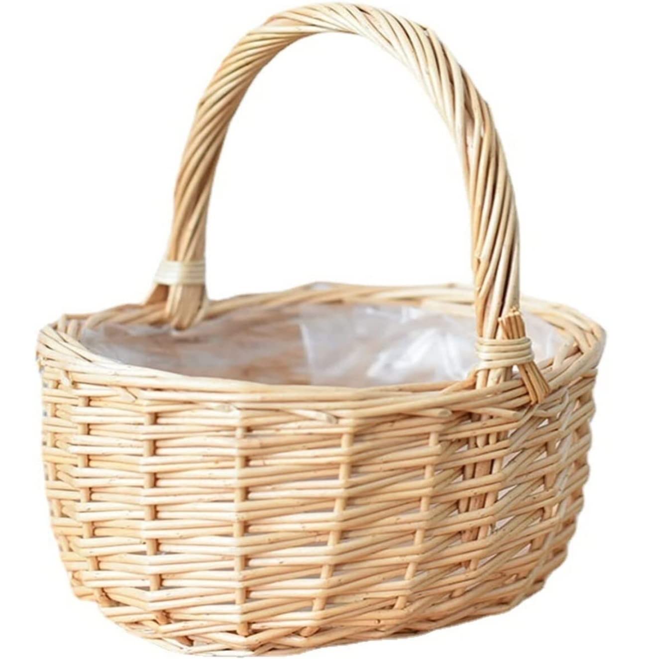 Basket For Garden Picnic Basket Rattan Portable Handwoven Wicker Multi-Picnic Fruit Garden Baskets Hamper Basket Wedding