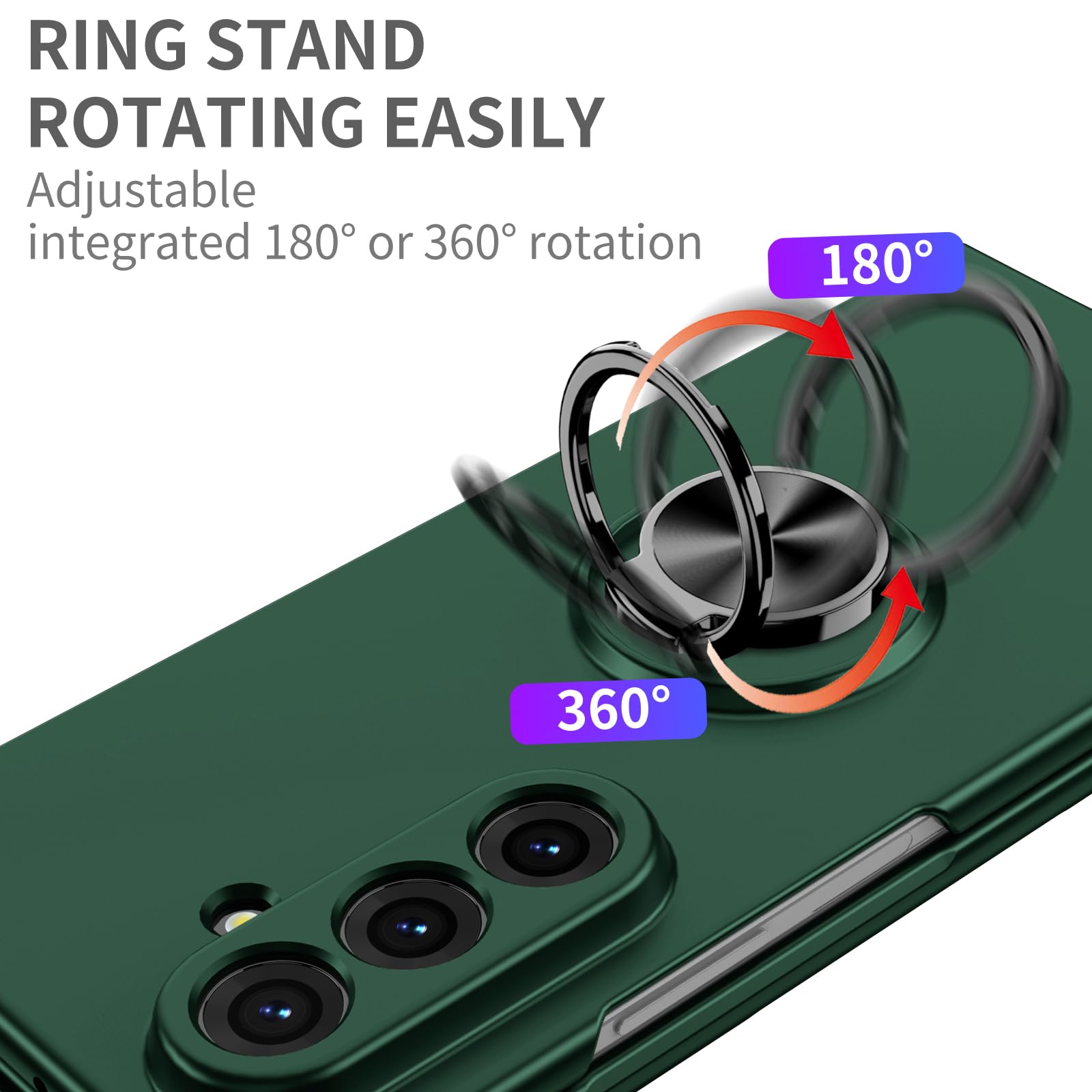 Składane etui na telefon komórkowy Samsung Galaxy Z Fold 7 5G, [wsparcie uchwytu samochodowego] uczucie na skórze, oleista farba w sprayu, odporne na uderzenia etui ochronne do Samsung Z Fold7