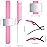 Geiserailie 10 Pcs Hair Styling Tools Set Magnetic Gel & Silicone Wristband for Stylists and Braiders, Wrist Strap, 3 Rat Tail Combs and 6 Plastic Clips(Pink Wrist Strap)