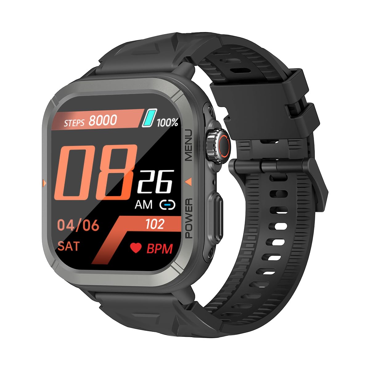 Blackview W30 sportowy smartwatch z ekranem 1,91" + 100 trybów treningu i powiadomień, głębokość nurkowania 10 m, 7-dniowa autonomia, mikrofon, czarny, 320 x 380 cm, czarny, czarny, 320 x 380, Hybryda