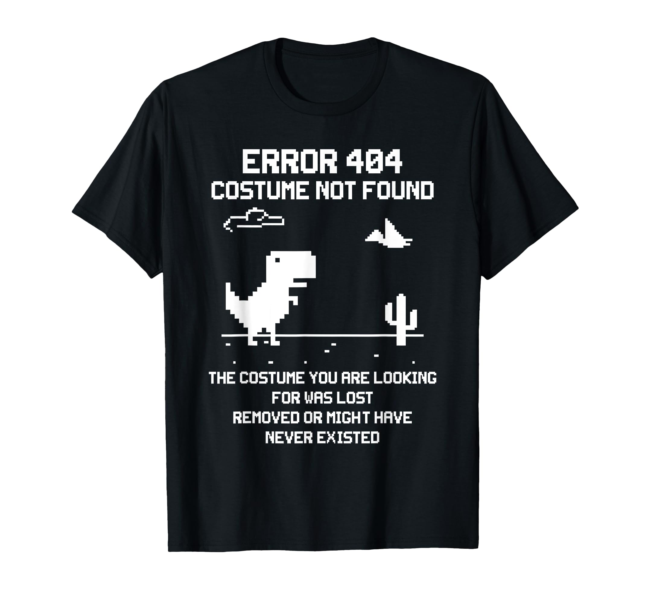 Dinosaur Error 404 Costume Not Found Code Halloween 2021 T-Shirt