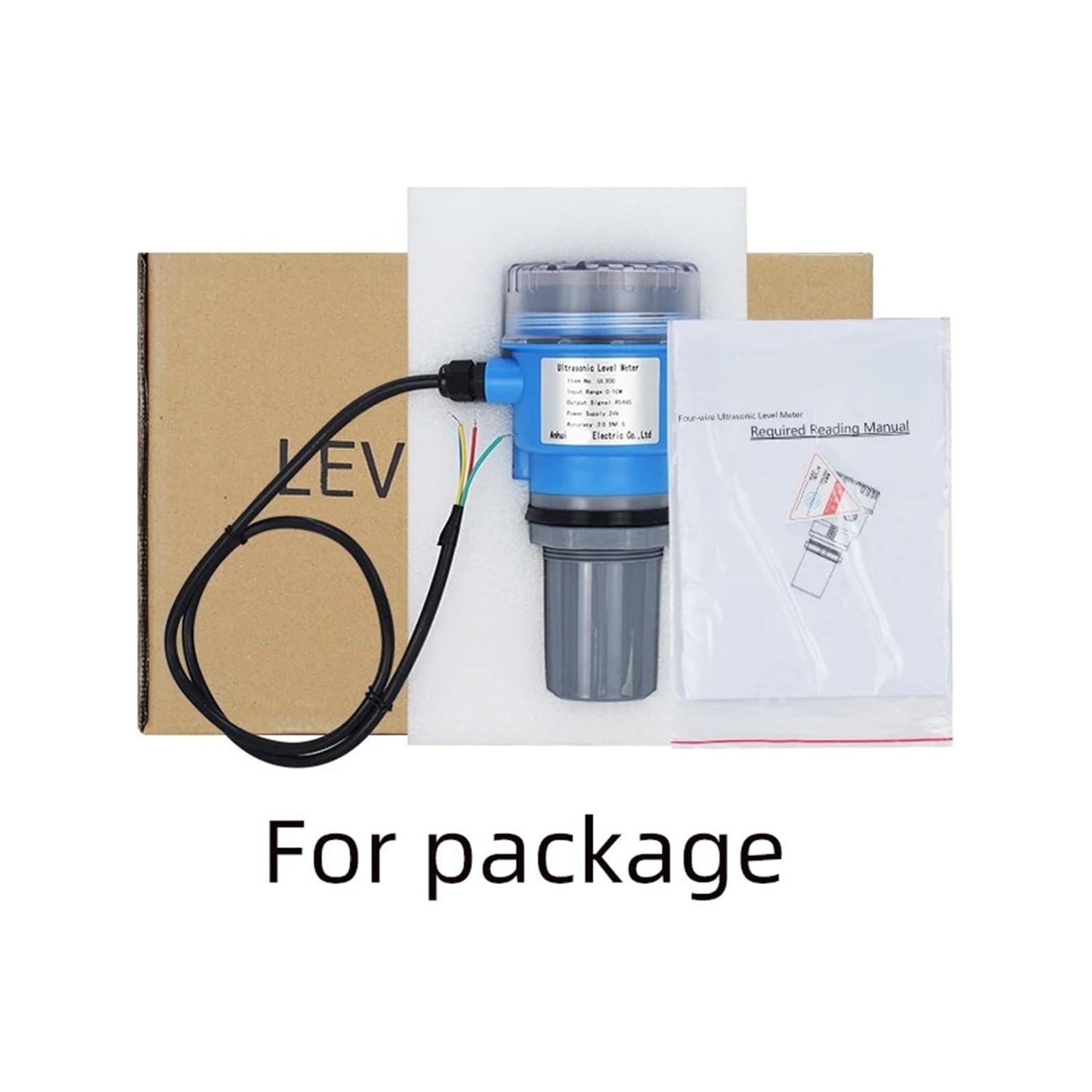 Ultradźwiękowy wskaźnik poziomu wody ultradźwiękowy czujnik poziomu wody 0-25 m, bezprzewodowy miernik odległości, wyjście RS485 4-20 mA, ultradźwiękowy wskaźnik poziomu w zbiorniku wody (0-3 m