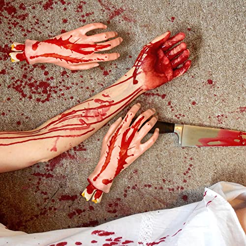 image for XONOR Halloween Severed Hands Feet Set Scary Bloody Broken Body Parts 