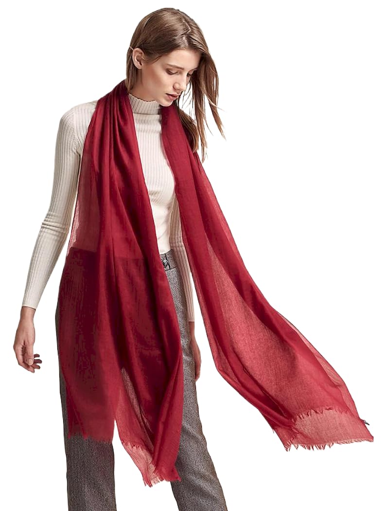 Puro Ring Cashmere Pashmina Sciarpa Leggera Sottile Stola Da Cachemire Lana Scialle Con Frange Donna