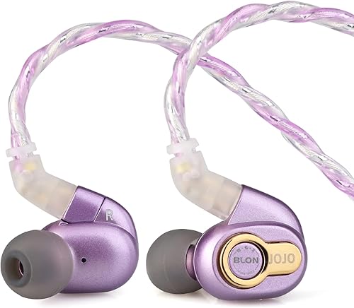 Linsoul BLON x Z Reseñas JoJo - Auriculares dinámicos de 0.394 in para controlador en el oído, HiFi IEM con cable de aluminio OFC chapado en plata