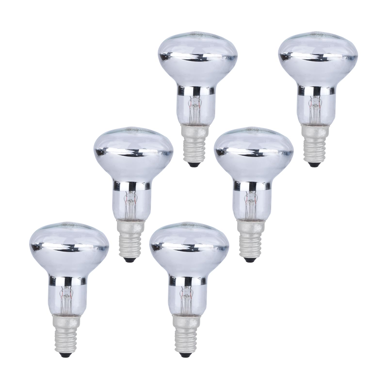 B4U R50 Spotlight Bulbs, E14 Dimmable Refector Bulbs, Warm White 2700K, 360Lm, SES Small Edison Screw Reflector Lamp, 230V, 6 Pack
