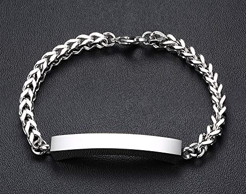 Mealguet Personalized Stainless Steel Wheat Chain Bracelet Id Bar Cremation Urn Bracelet For Ashes Holder Keepsake Locket For Women Men #TOP5