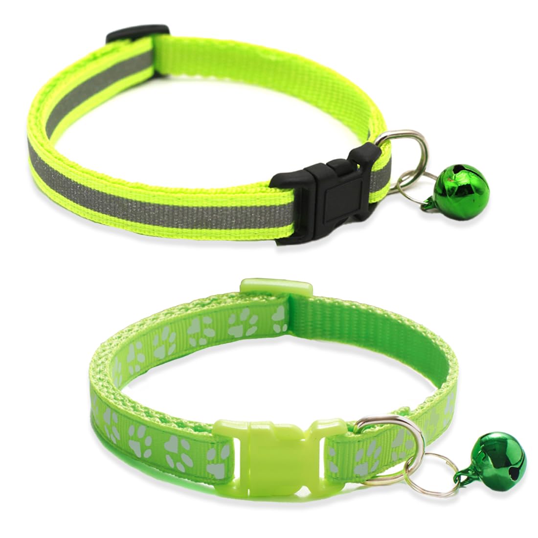 2 collares para gatos, collar reflectante con cascabel para evitar golpes nocturnos