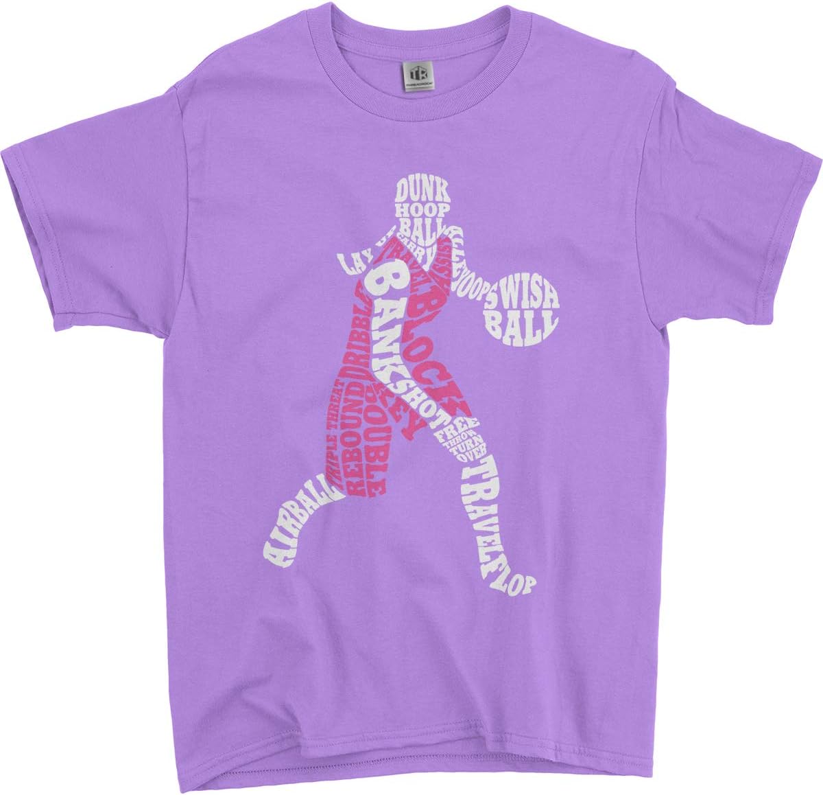 Threadrock Big Girls' Basketball Player Typography Youth T-Shirt