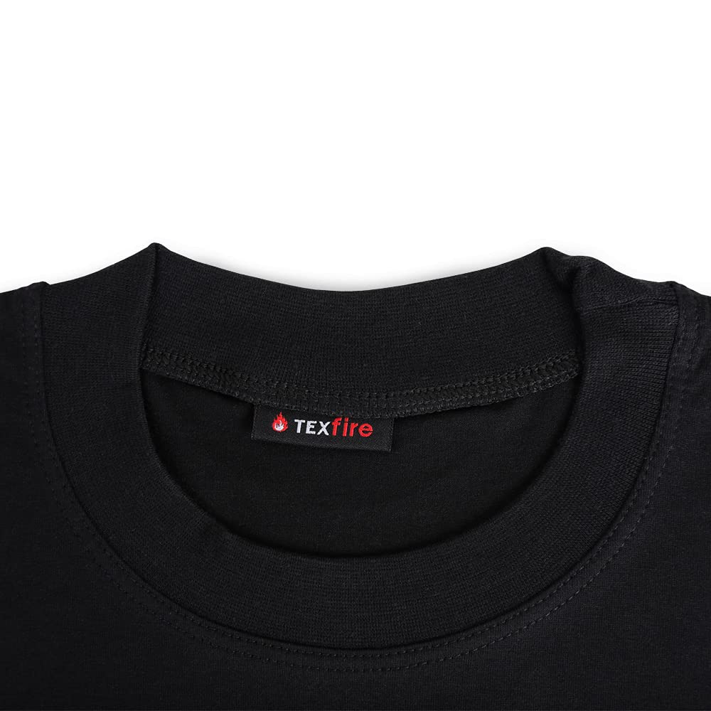 TEXFIRE - T-Shirt à Manches Longues Noir Ignifuge. Protection du Soudeur Contre Le Froid, la Chaleur et Les étincelles de soudage.