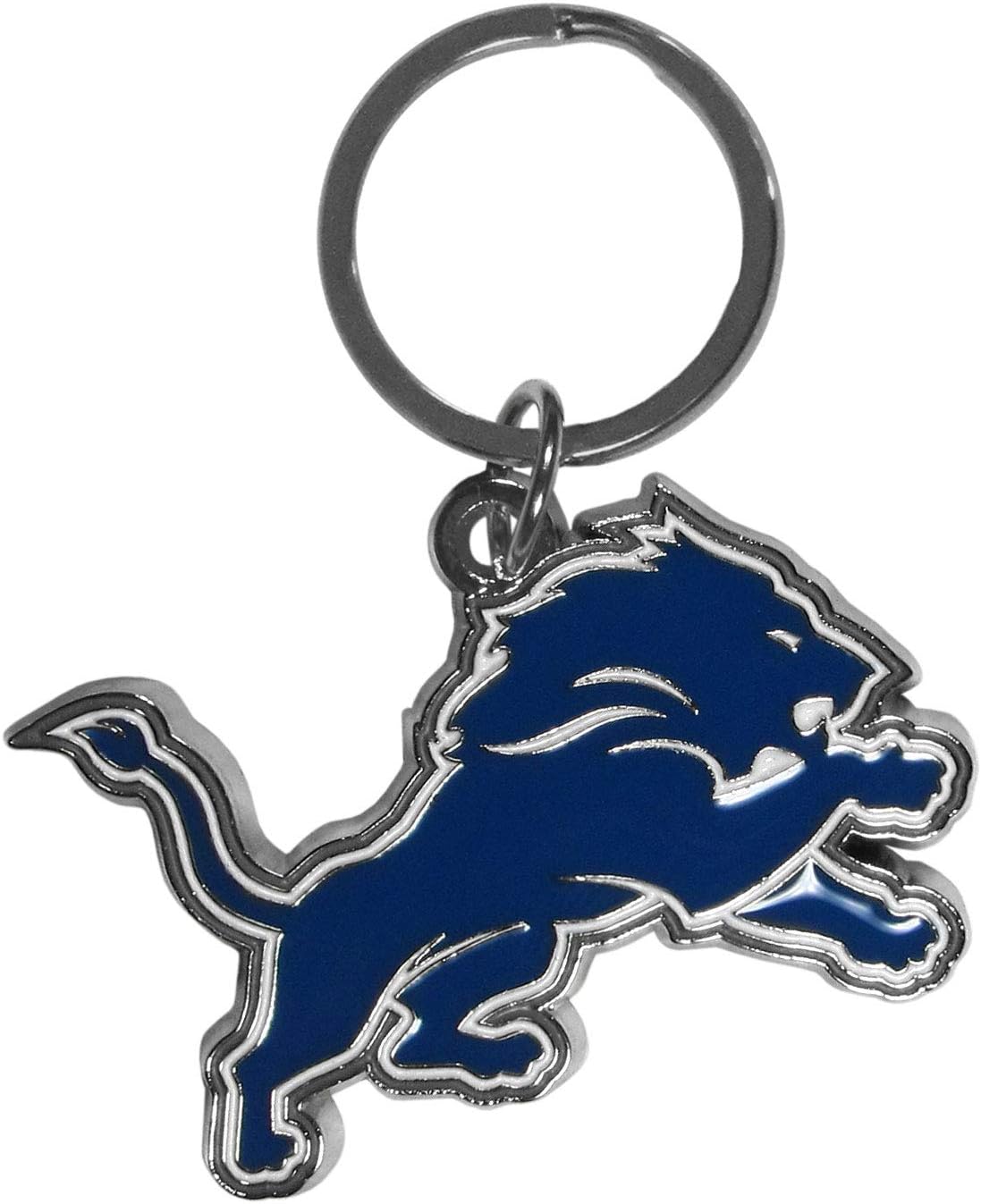 NFL Siskiyou Sports Fan Shop Detroit Lions Chrome & Enameled Key Chain One Size Team Colors