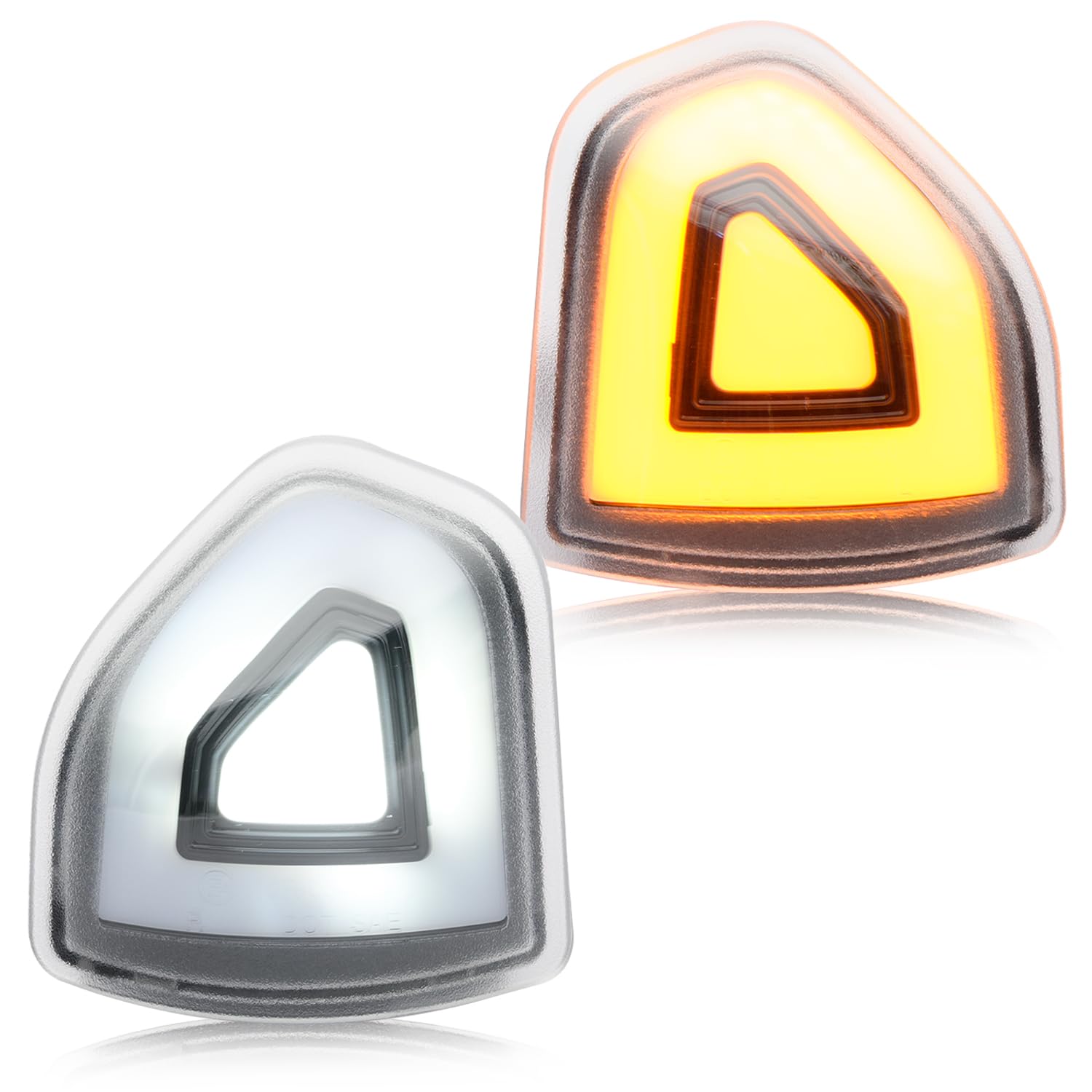 NSLUMO LED Side Mirror Turn Signal Lights for 2021-2023 Ram 1500 2019-2022 RAM 2500 3500 Pickup, Amber Towing Mirror Switchback White Parking Lamp Assembly Pair Clear Lens 68460762AA 68460763AA