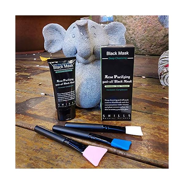 SHILLS-Charcoal-Mask-for-Men-Purifying-Peel-Off-Mask-Black-Mask-Peel-Off-Black-Mask-Deep-Clean-Pore-Blackhead-Remover-1-Bottle-169-fl-oz-and-a-Brush-Set SHILLS Charcoal Mask for Men, Purifying Peel Off Mask, Face Mask Peel Off, Face Mask Deep Clean Pore, Blackhead Remover, 1 Bottle (1.69 fl. oz) and a Brush Set