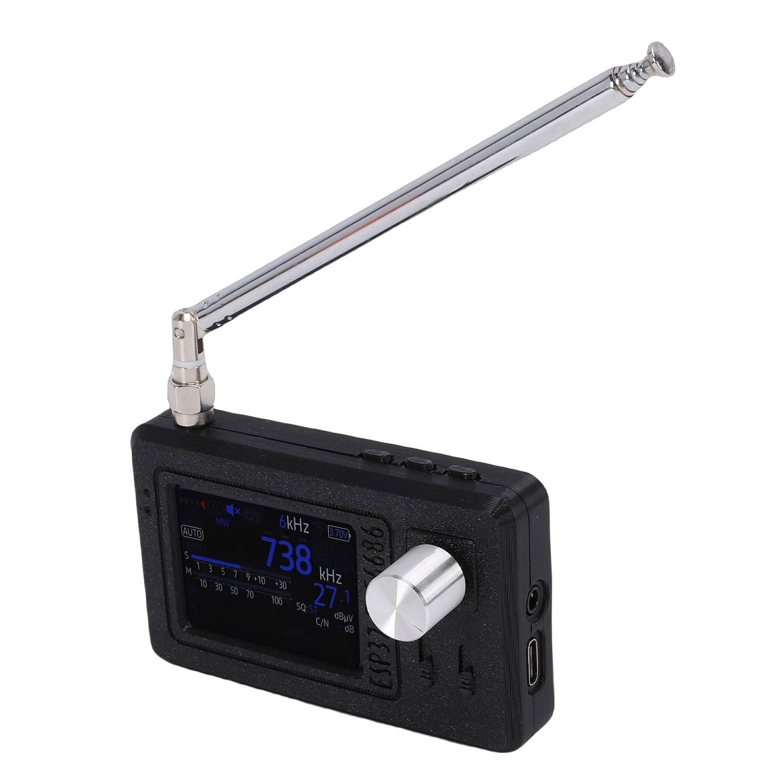 Eujgoov Radio Micro Portátil con Pantalla LCD IPS de 2.0in y Chip TEF6686 para Recepción FM LW MW SW