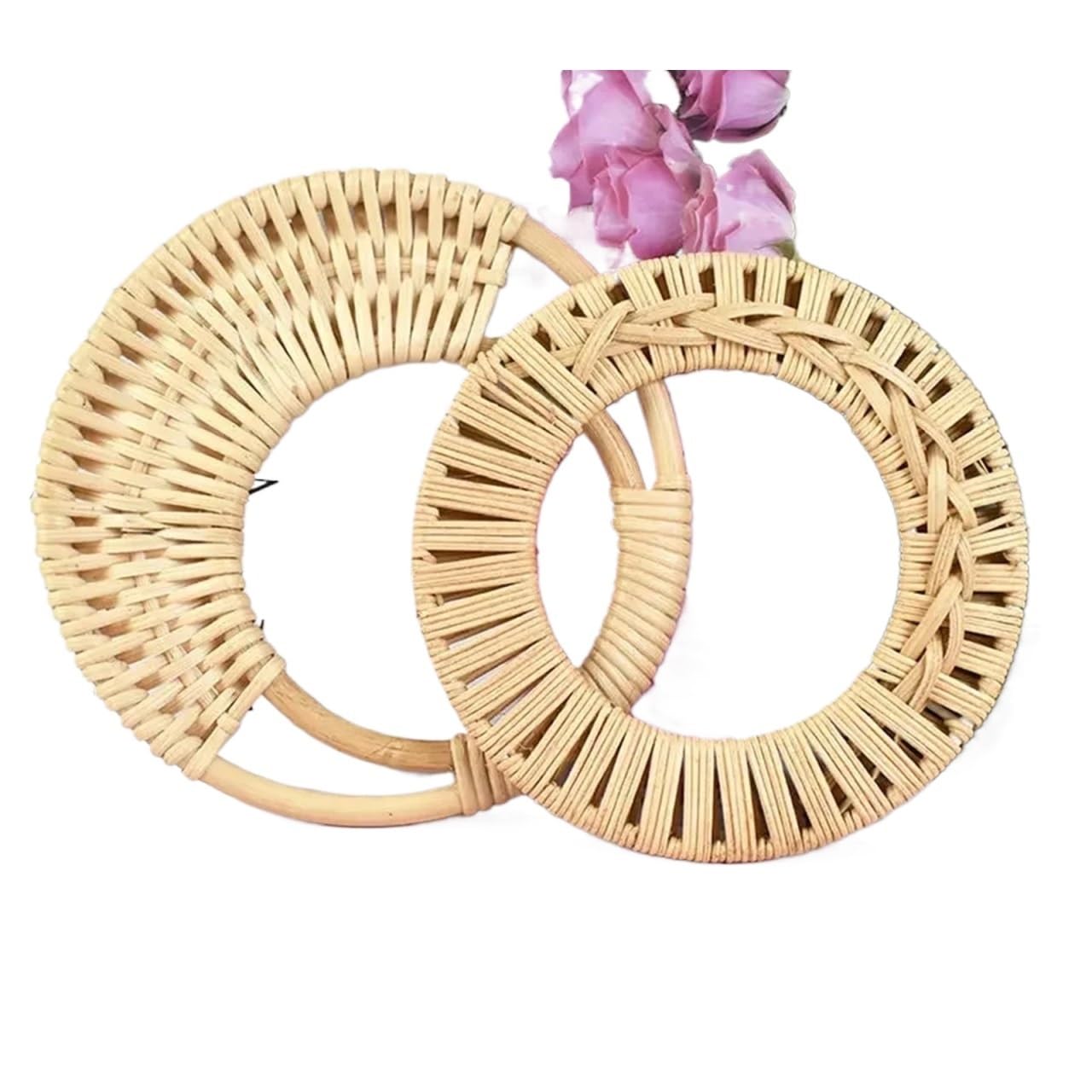 MRKU Asa de Madera para Bolso, Accesorios para Bolsos, Manualidades, Bricolaje, 2 Piezas, 15 cm, Anillos Hechos a Mano, Soportes de Costura, Marco para Bolso
